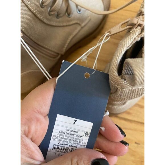 NWT Universal Thread Canvas Rubber High-Top Lace-Up Boots With Side Zipper sz 7 - Picture 7 of 7